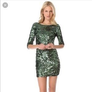 Blaque Label green sequin party dress